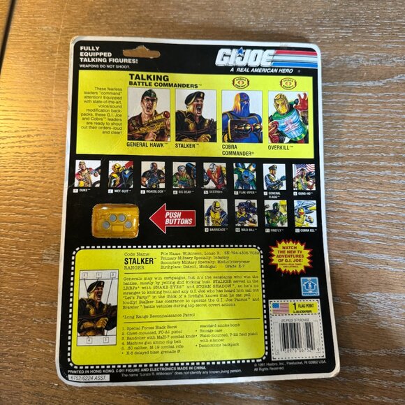 GI Joe Vintage 1991 Talking Battle Commanders Stalker Figure Sealed New